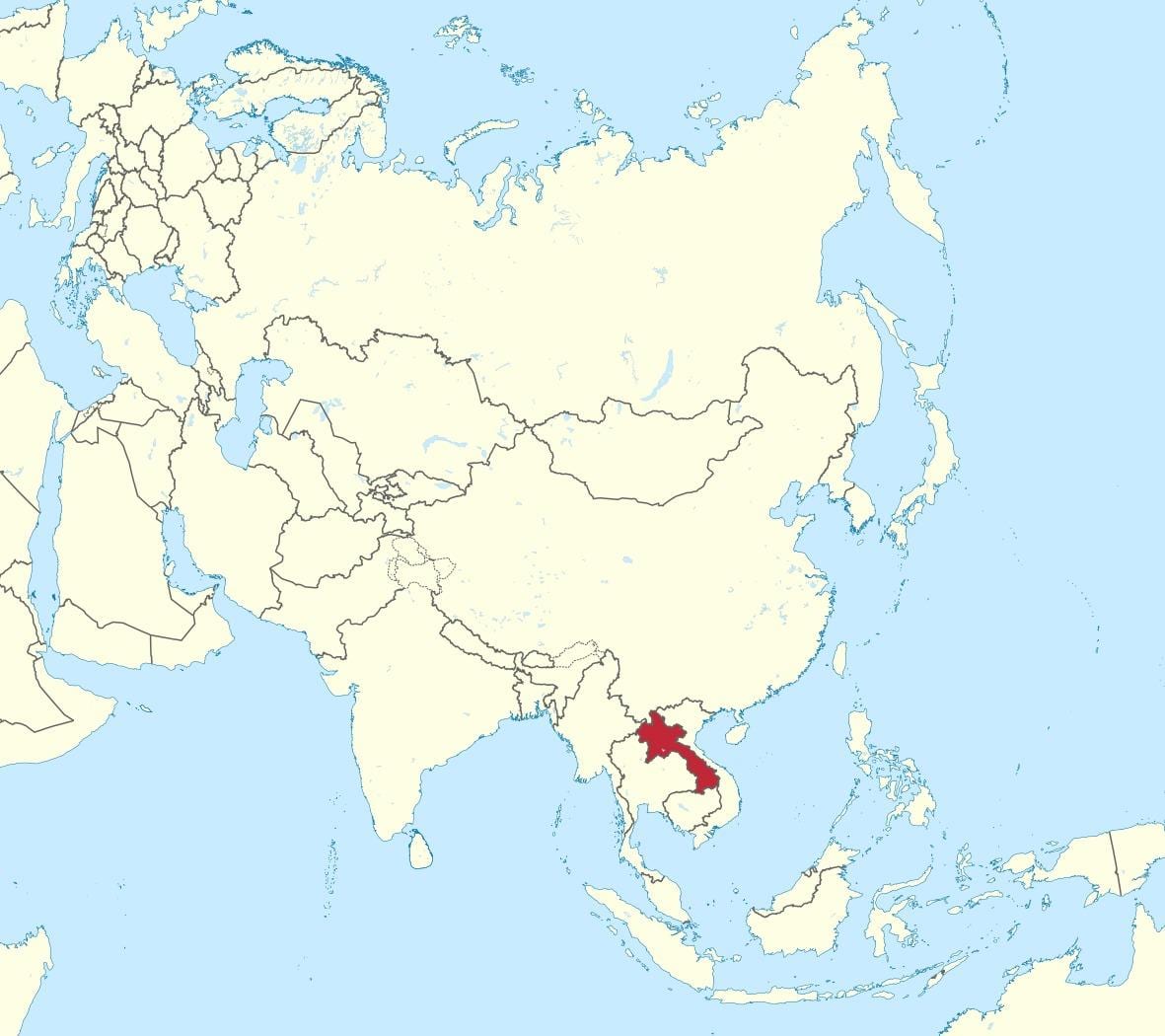 Kaart van laos, azië