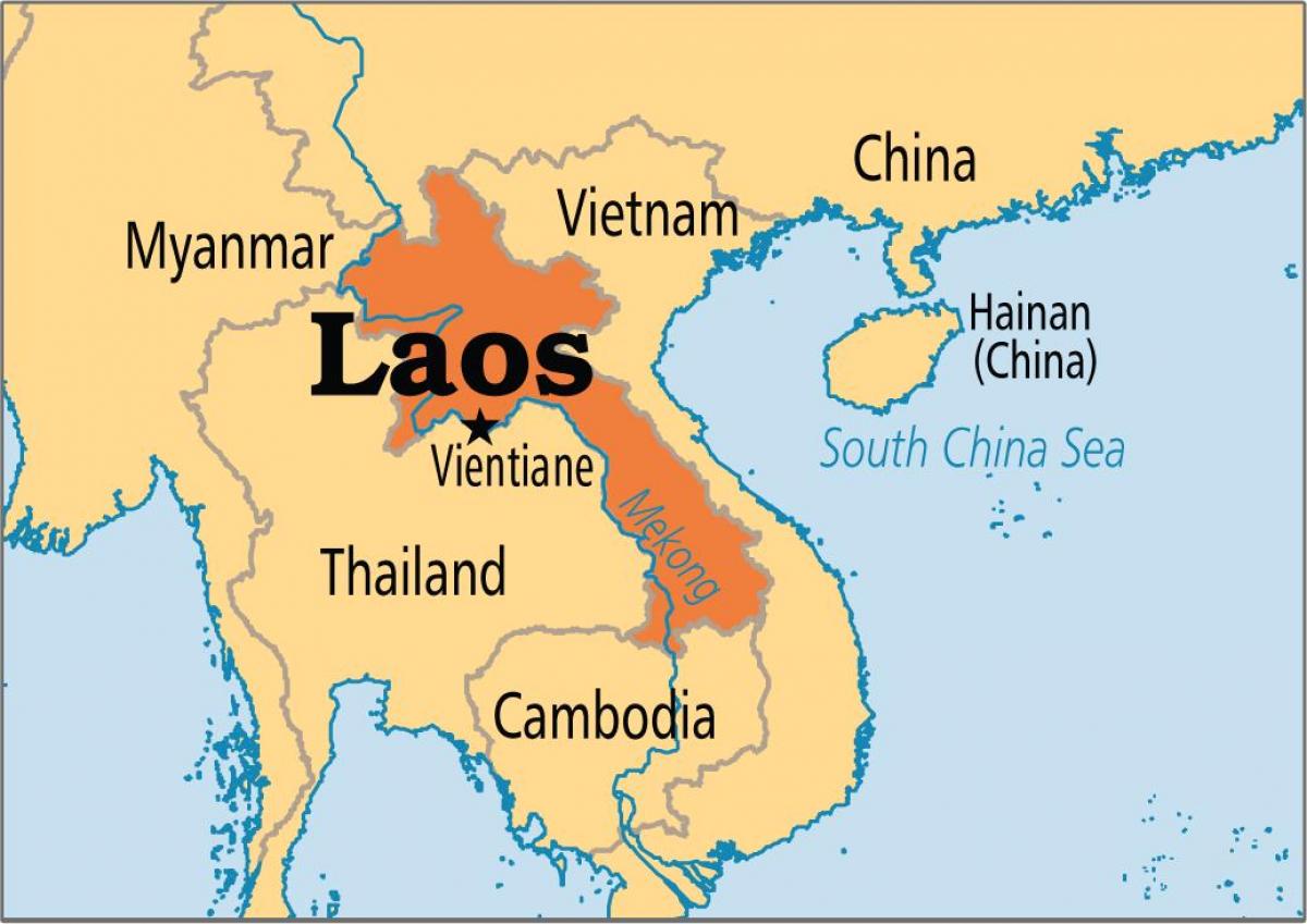 laos land in de kaart van de wereld