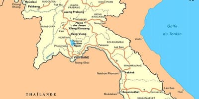 Kaart van zuid-laos