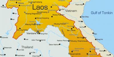 Laos op een kaart