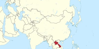 Kaart van laos, azië