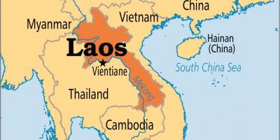 Laos land in de kaart van de wereld