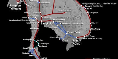 Laos spoorweg kaart